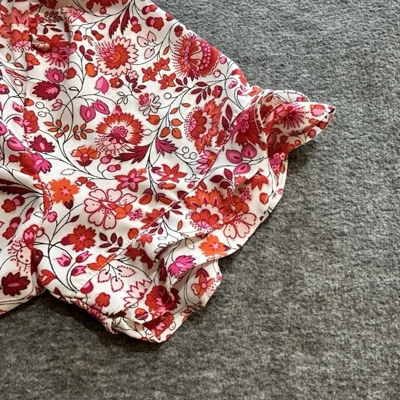 Ann Taylor Factory Floral Blouse Cottagecore Boho Peasant Women's Large - Picture 8 of 11